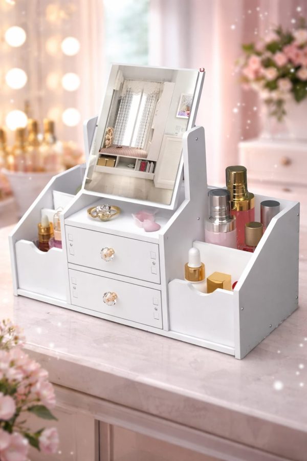 ORGANIZADOR DE MAQUILLAJE CON ESPEJO
